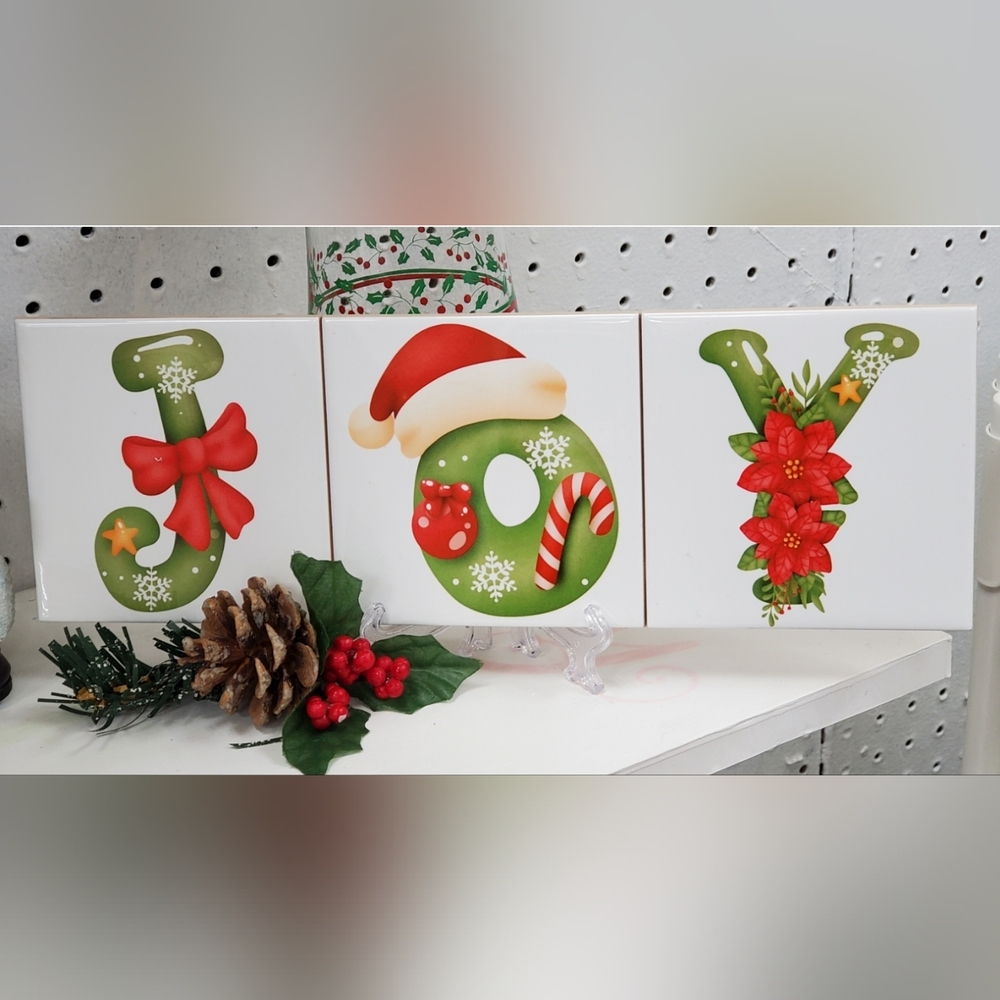 Peel and Stick "JOY" Ceramic Tiles Mural / Mosaic